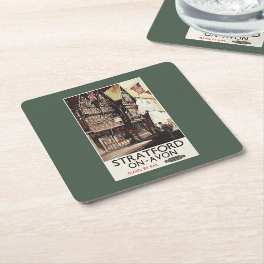 Garrick Inn en Harvard House Rail Poster Kartonnen Onderzetters (Schuin)