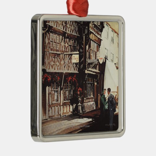 Garrick Inn en Harvard House Rail Poster Metalen Ornament (Rechts)