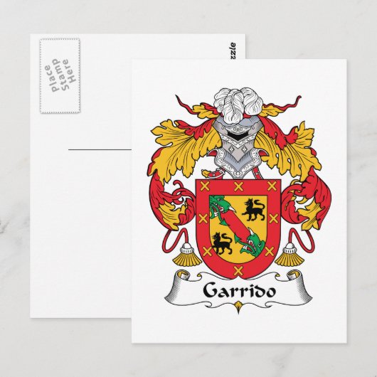 Garrido Family Crest Briefkaart (Voorkant / Achterkant)