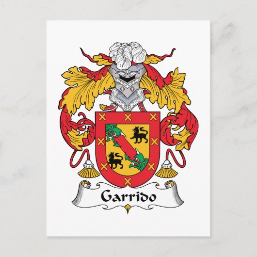 Garrido Family Crest Briefkaart (Voorkant)