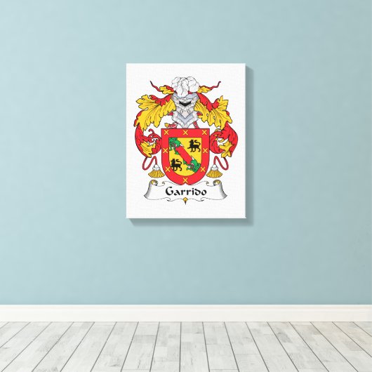 Garrido Family Crest Canvas Afdruk (Insitu (Houten vloer))