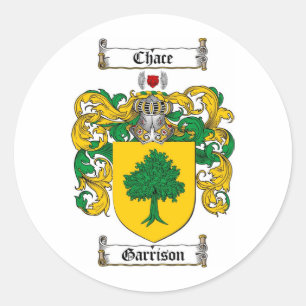 GARRISON FAMILY CREST - GARRISON WAPEN RONDE STICKER