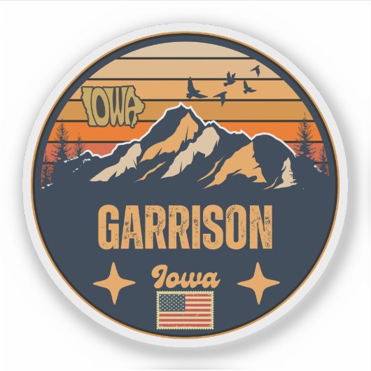 Garrison, Iowa Ia, Verenigde Staten Sticker (Voorkant)