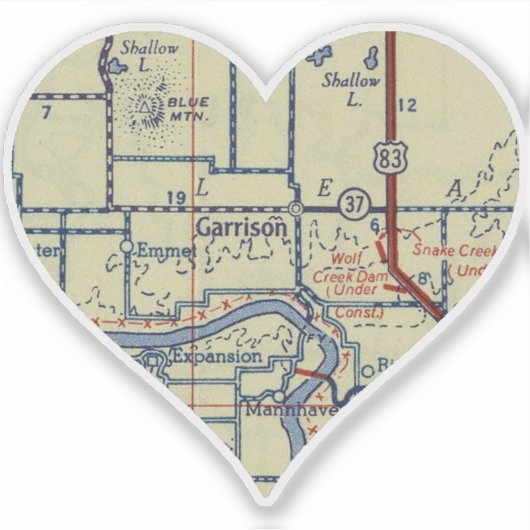 Garrison ND  Map Sticker (Voorkant)