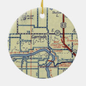 Garrison ND Old Map Keramisch Ornament (Achterkant)