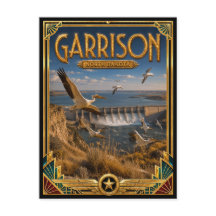 Garrison North Dakota Vintage Art Deco Gouden Tijd