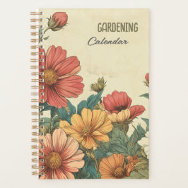 Gartenblumen Vintage Gartenarbeit Kalender Planner
