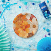 Gartenparty Retro 1970er Stil Papieren Bordje (Feest)