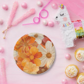 Gartenparty Retro 1970er Stil Papieren Bordje (Feest)