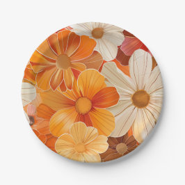 Gartenparty Retro 1970er Stil Papieren Bordje