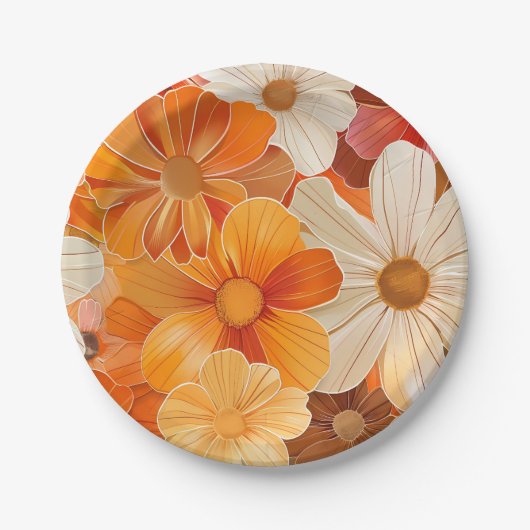 Gartenparty Retro 1970er Stil Papieren Bordje (Voorkant)