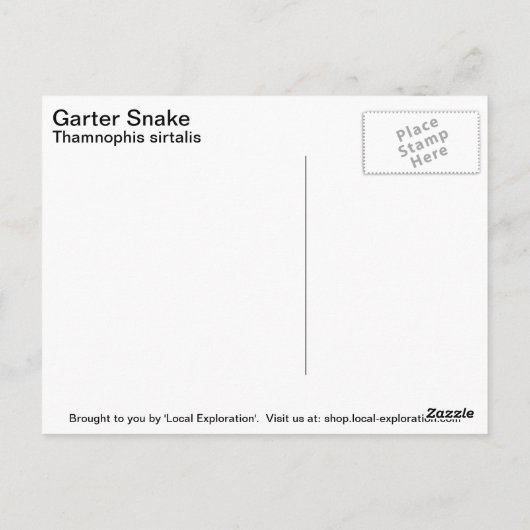 Garter Snake Briefkaart (Achterkant)
