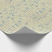 Garter Stitch Knit Pattern Blue/Natural Tweed Cadeaupapier (Hoek)