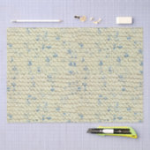 Garter Stitch Knit Pattern Blue/Natural Tweed Tissuepapier (Craft)