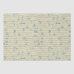 Garter Stitch Knit Pattern Blue/Natural Tweed Tissuepapier