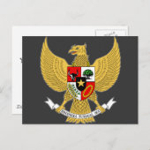 Garuda Pancasila, t Arms Indonesia, Indonesië Briefkaart (Voorkant / Achterkant)