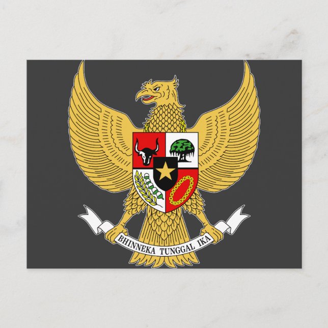 Garuda Pancasila, t Arms Indonesia, Indonesië Briefkaart (Voorkant)