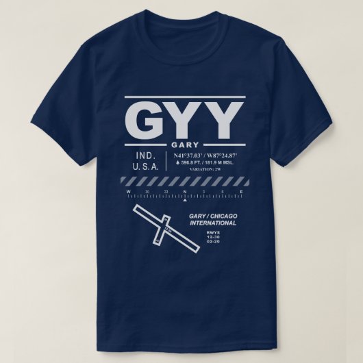 Gary / Chicago International Airport GYY T-shirt (Design voorkant)