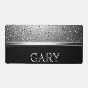 Gary Chrome Naamplaat Met Vloeibare Metaal Druppel Bureaumat