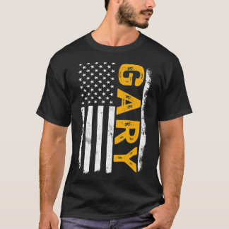 Gary City, Staat Indiana Bewoners Amerikaanse Vlag T-shirt