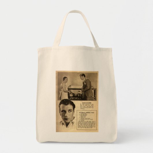 Gary Cooper Buttermilk Pancakes Recipe Bag Tote Bag (Voorkant)