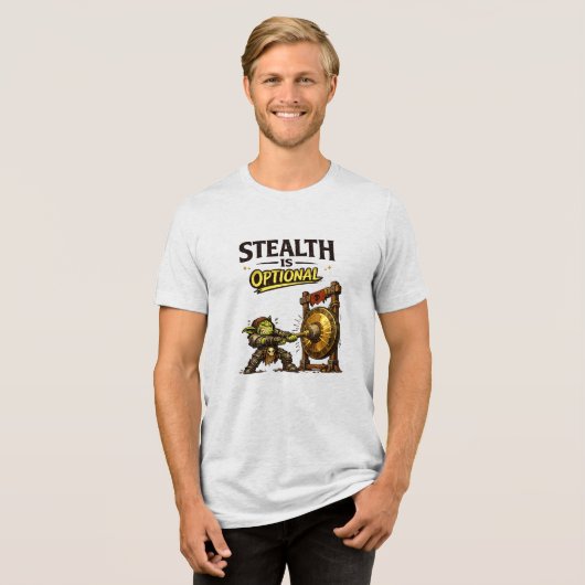 Gary Grizzlefang Stealth is optioneel Tri-Blend Shirt (Voorkant volledig)