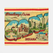 Gary Indiana ansichtkaart worp Fleece Deken (Voorkant (Horizontaal))