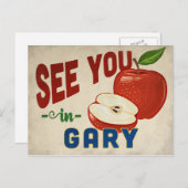 Gary Indiana Apple - Vintage Travel Briefkaart (Voorkant / Achterkant)