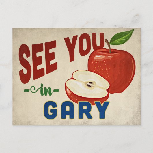 Gary Indiana Apple - Vintage Travel Briefkaart (Voorkant)
