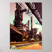 Gary, Indiana Blast Furnace 1930 Poster (Voorkant)
