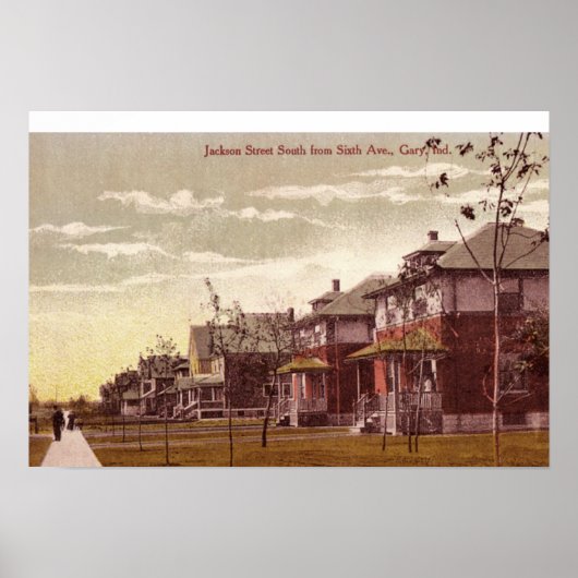 Gary, Indiana Jackson Street 1915 Poster (Voorkant)