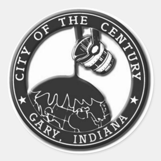 Gary, Indiana Seal Ronde Sticker (Voorkant)