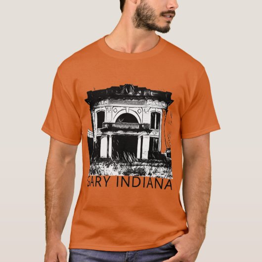 Gary Indiana Union Station BW T-shirt (Voorkant)