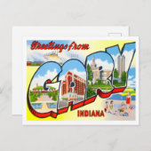 Gary, Indiana Vintage Big Letters Briefkaart (Voorkant / Achterkant)