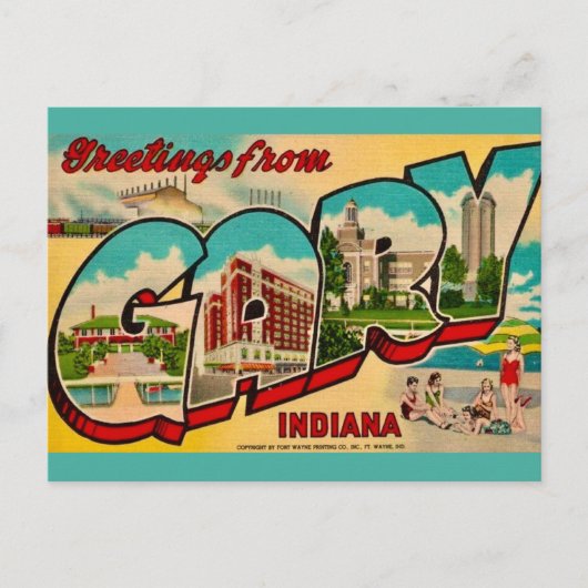 Gary Indiana Wenskaart Briefkaart (Voorkant)