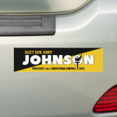 Gary Johnson 2016 Libertarian Voluntarist ancap Bumpersticker (Op auto)