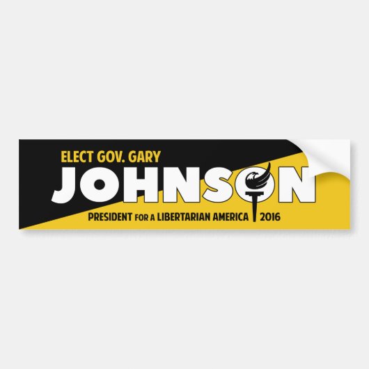 Gary Johnson 2016 Libertarian Voluntarist ancap Bumpersticker (Voorkant)