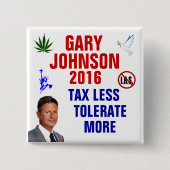Gary Johnson 2016 Vierkante Button 5,1 Cm (Voorkant)