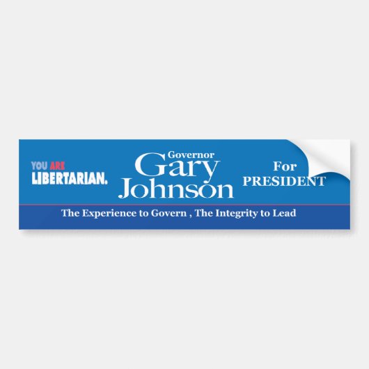 Gary Johnson Bumpersticker (Voorkant)