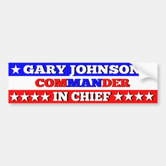 Gary Johnson Commandant Bumpersticker (Voorkant)