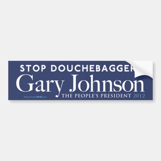 Gary Johnson Douchebaggery Bumpersticker (Voorkant)