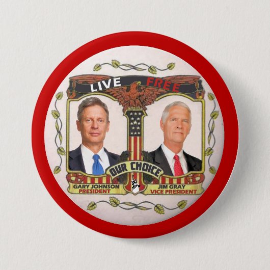Gary Johnson / Jim Gray in 2012 Ronde Button 7,6 Cm (Voorkant)
