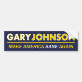 Gary Johnson Make America Sane Bumpersticker (Voorkant)