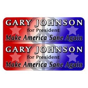 Gary Johnson voor President 2x6 Flexi Magneten
