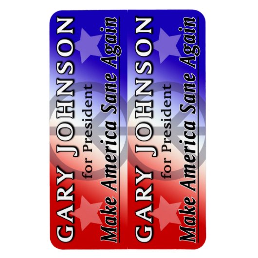 Gary Johnson voor President 2x6 Flexi Magneten (Verticaal)