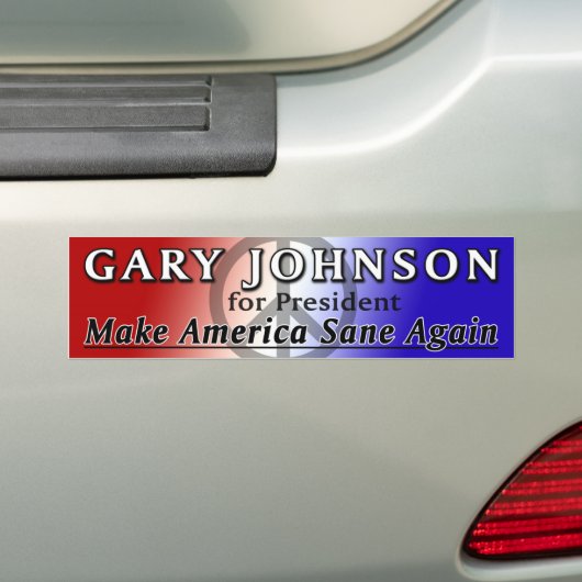 Gary Johnson voor President Bumpersticker (Op auto)