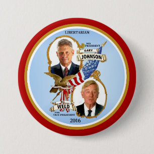 Gary Johnson voor President Ronde Button 7,6 Cm