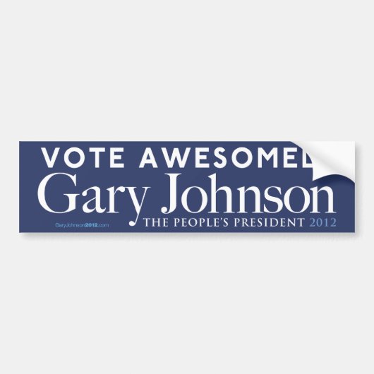 Gary Johnson Vote Awesomely Bumpersticker (Voorkant)