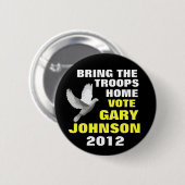 Gary Johnson vrede 2012 Ronde Button 5,7 Cm (Voorkant /achterkant)