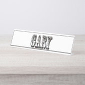 Gary Mannen Name Logo, Bureau Naambordje (Voorkant)